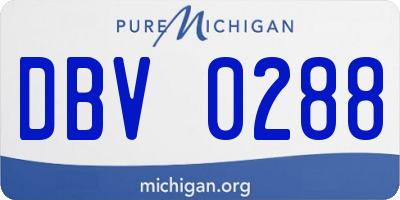 MI license plate DBV0288