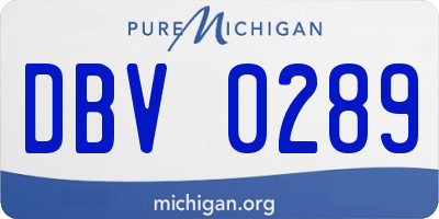 MI license plate DBV0289