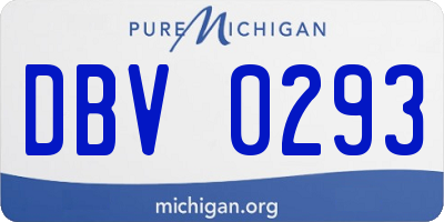 MI license plate DBV0293