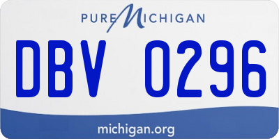 MI license plate DBV0296