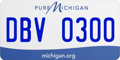 MI license plate DBV0300
