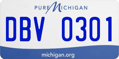 MI license plate DBV0301