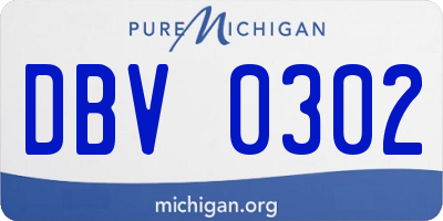 MI license plate DBV0302