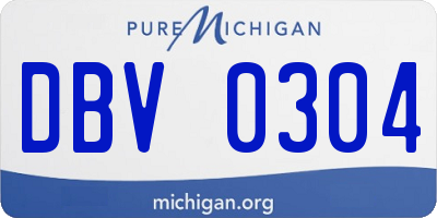MI license plate DBV0304