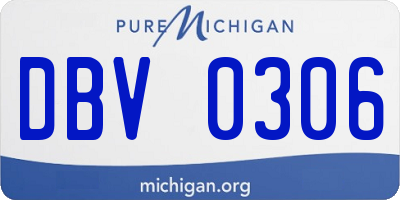 MI license plate DBV0306