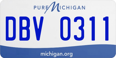 MI license plate DBV0311