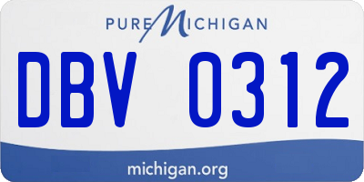 MI license plate DBV0312