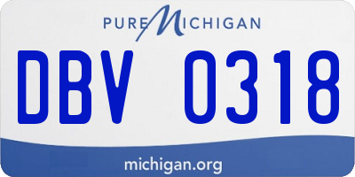 MI license plate DBV0318