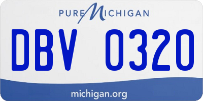 MI license plate DBV0320