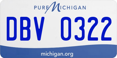MI license plate DBV0322