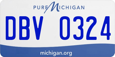 MI license plate DBV0324