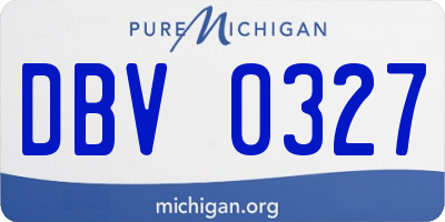 MI license plate DBV0327