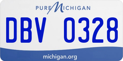 MI license plate DBV0328