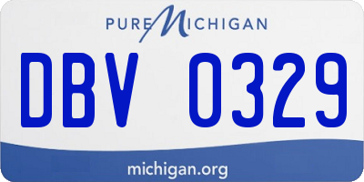 MI license plate DBV0329