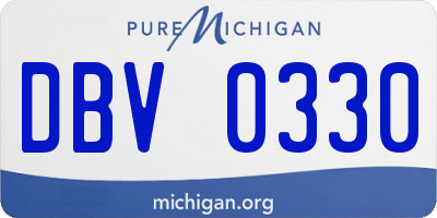 MI license plate DBV0330