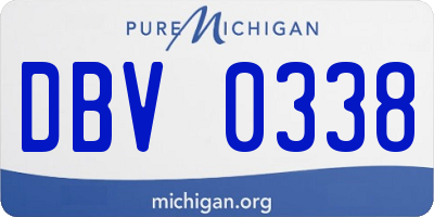MI license plate DBV0338