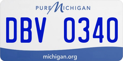 MI license plate DBV0340