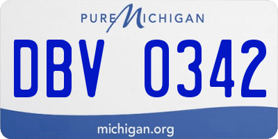 MI license plate DBV0342