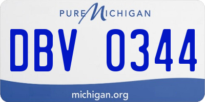 MI license plate DBV0344