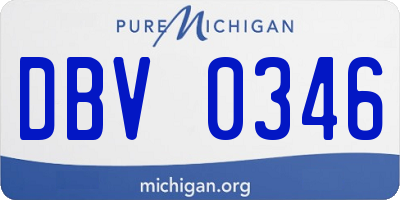 MI license plate DBV0346