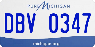 MI license plate DBV0347