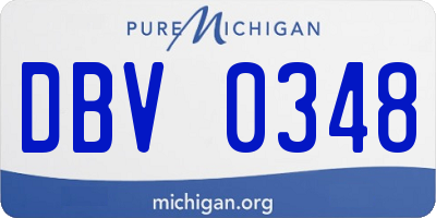 MI license plate DBV0348