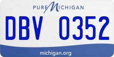 MI license plate DBV0352