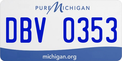 MI license plate DBV0353