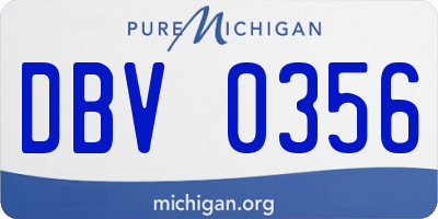 MI license plate DBV0356