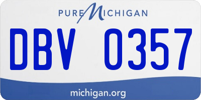 MI license plate DBV0357