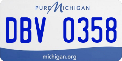 MI license plate DBV0358