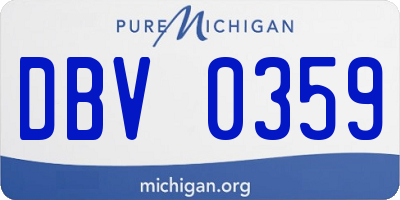 MI license plate DBV0359