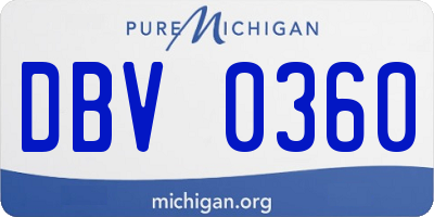 MI license plate DBV0360