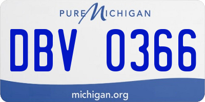 MI license plate DBV0366