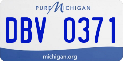 MI license plate DBV0371
