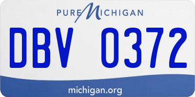 MI license plate DBV0372