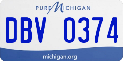 MI license plate DBV0374