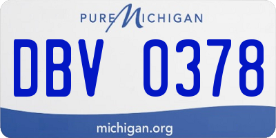 MI license plate DBV0378