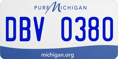MI license plate DBV0380