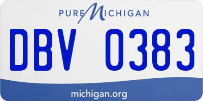MI license plate DBV0383