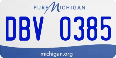 MI license plate DBV0385