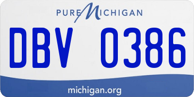 MI license plate DBV0386