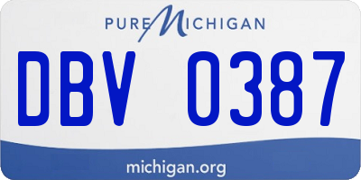 MI license plate DBV0387