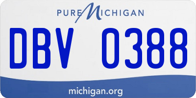 MI license plate DBV0388
