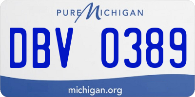 MI license plate DBV0389