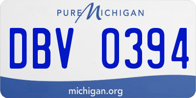 MI license plate DBV0394