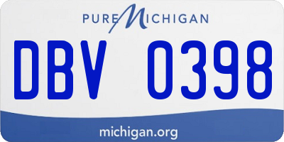 MI license plate DBV0398