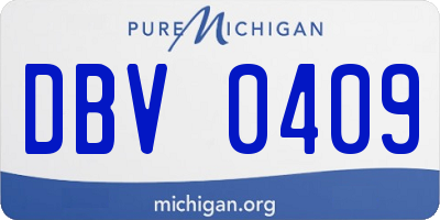 MI license plate DBV0409