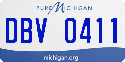 MI license plate DBV0411