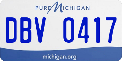 MI license plate DBV0417